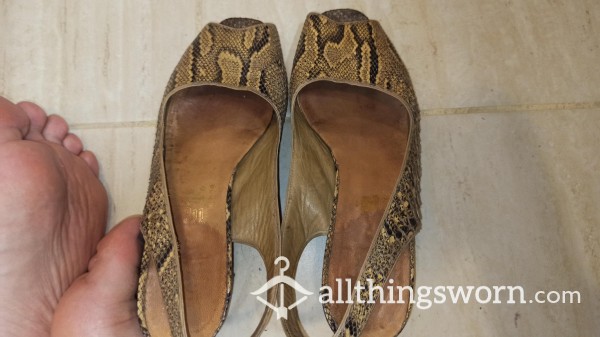 Snake Low Heels, Well Worn, Small / Pet*te Size 35 EU