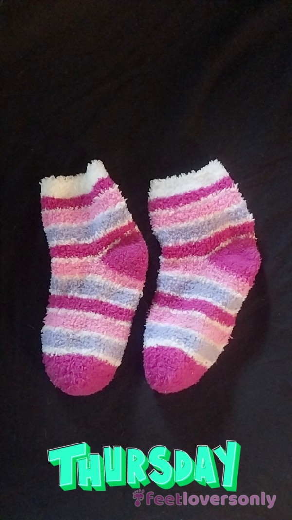 Soft Fluffy Socks Worn During Masterbation