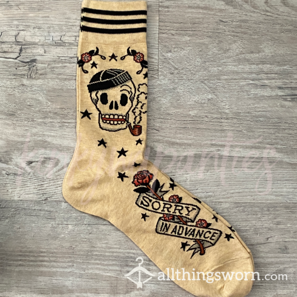 “Sorry In Advance” Skull Socks