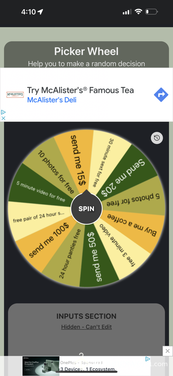 Spoil Me Or I Spoil You Spin Wheel ❤️😘💋