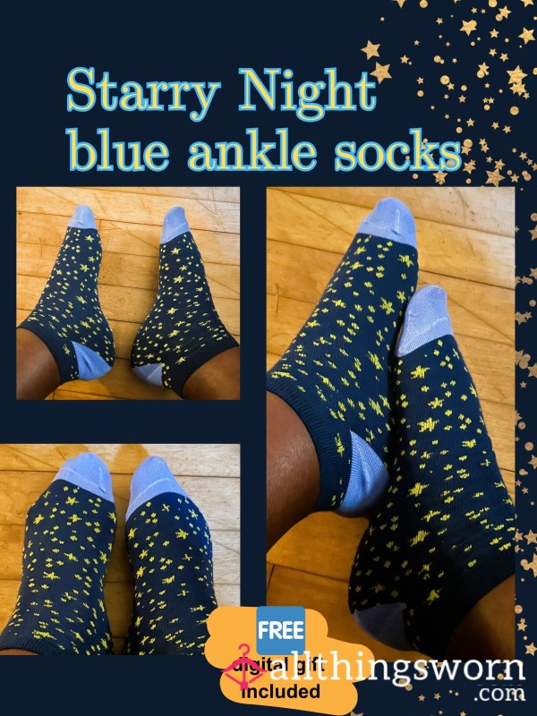 Starry Night Ankle Socks- 3 Day Wear W/  Free Digital Gift, S&H Included Too!!