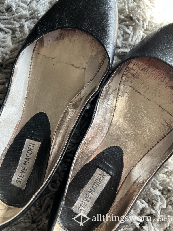 Steve Madden Brand Name Black Flats