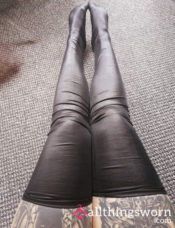 Stretchy Black Shine Stockings