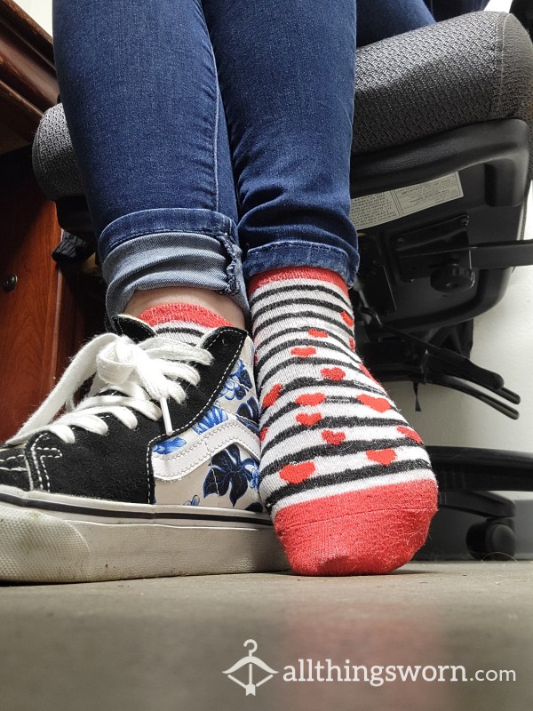 Valentines Striped ❤️ Heart Socks