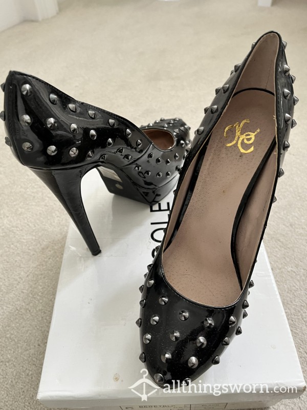 Studded Black Skyscraper Heels