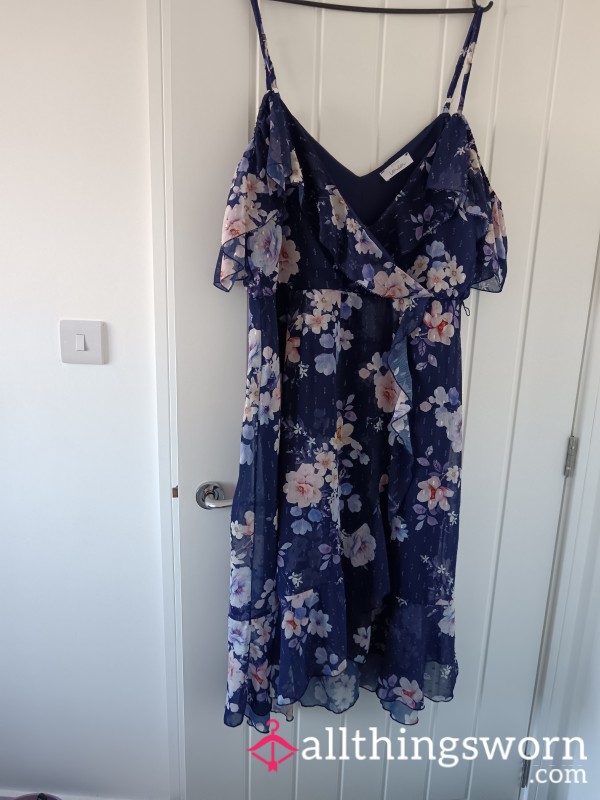 Stunning Frilly Flor*l Plus Size Dress UK Size 20