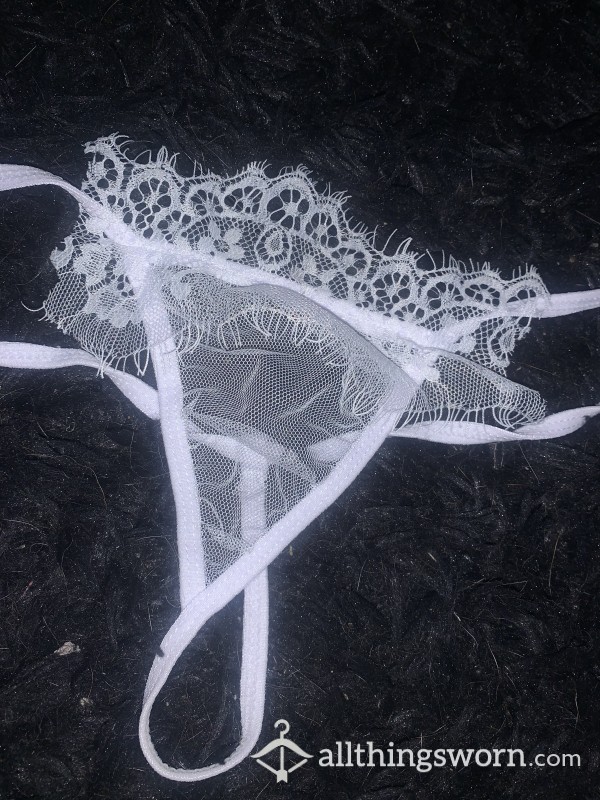 Super S**y White Mesh Thong