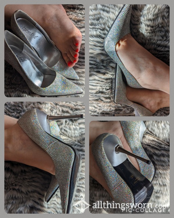 💋Super Sparkly Closed Toe High Heels💋🥵