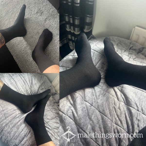 Sweaty Black Thin Work Socks