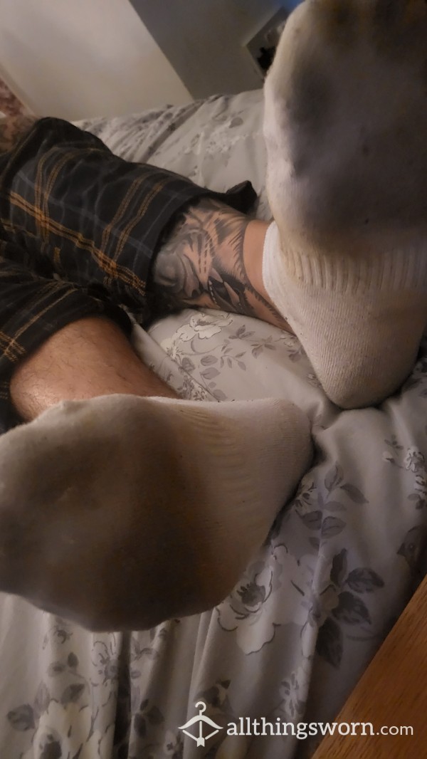 Sweaty Dirty White Trainer Socks.