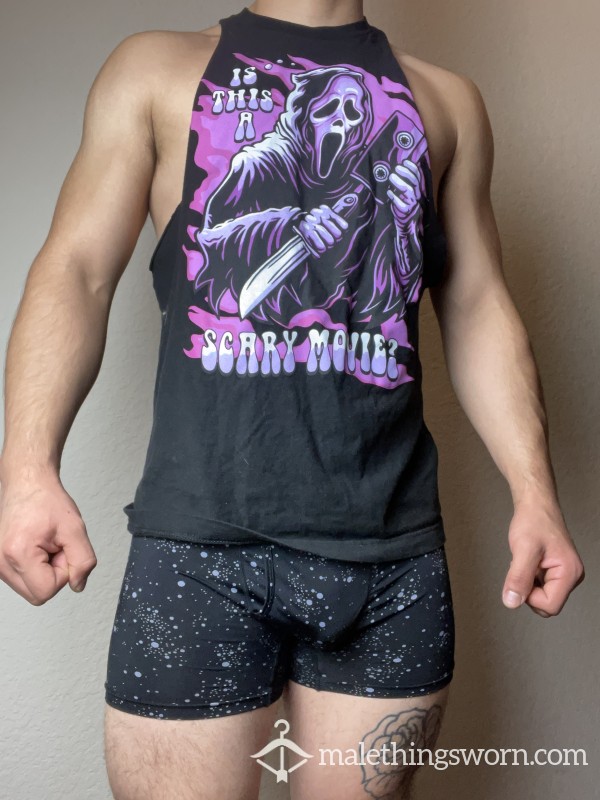 Sweaty Ghost Face Muscle Tank