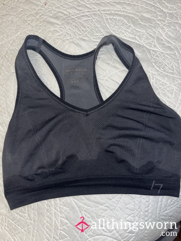 Sweaty Grey Sports Bra