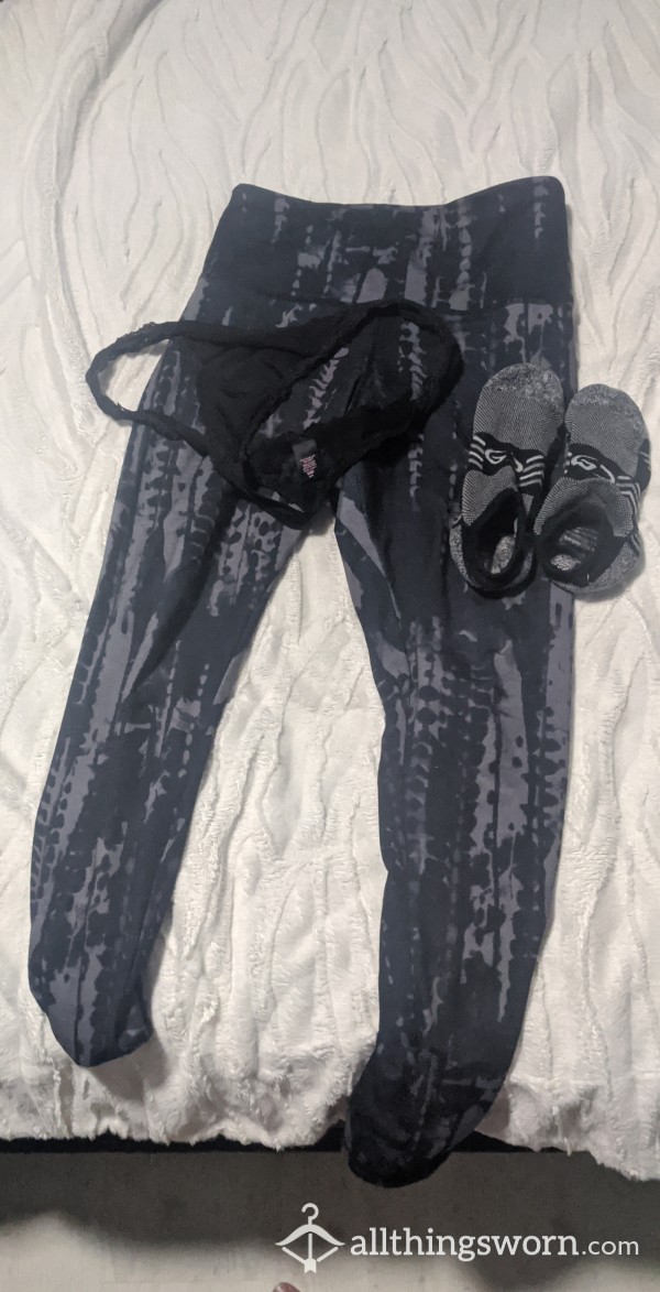 Sweaty Leggings, Thong, And Socks Bundle!!