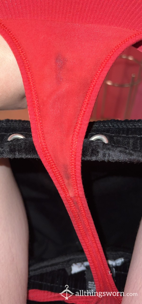 Sweaty Red Thong