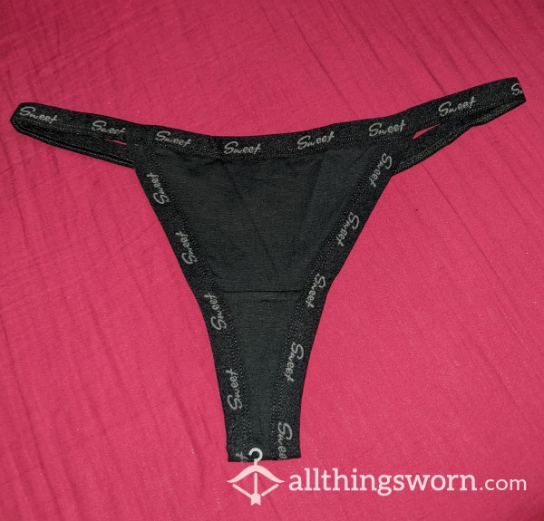 Sweet Band Worn Black Thong