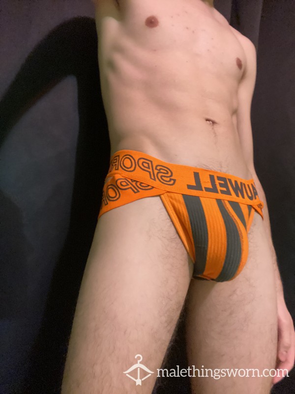 Tauwell Men Orange Kinky Briefs