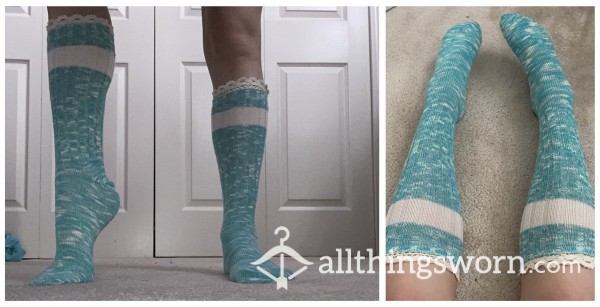 Teal Knee High Socks 🌐