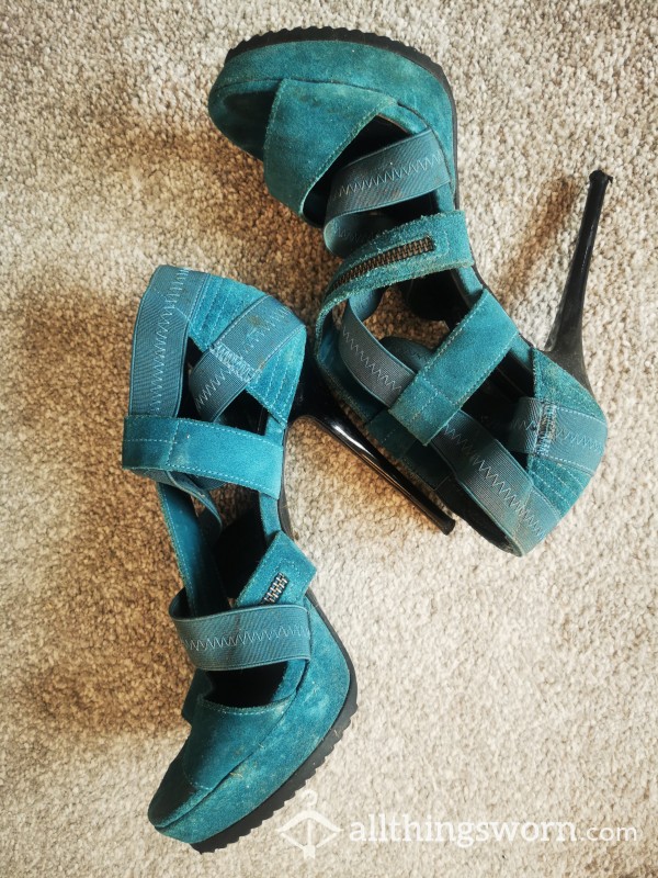 Teal Well Worn Heels