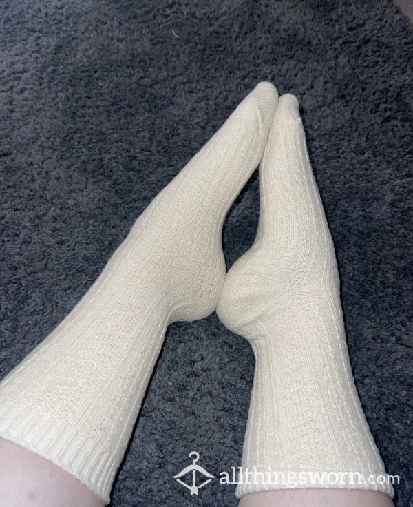 Thick Cream Boots Socks