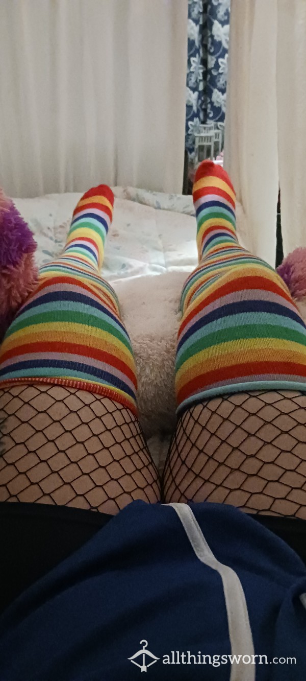 Thigh High Rainbow Socks