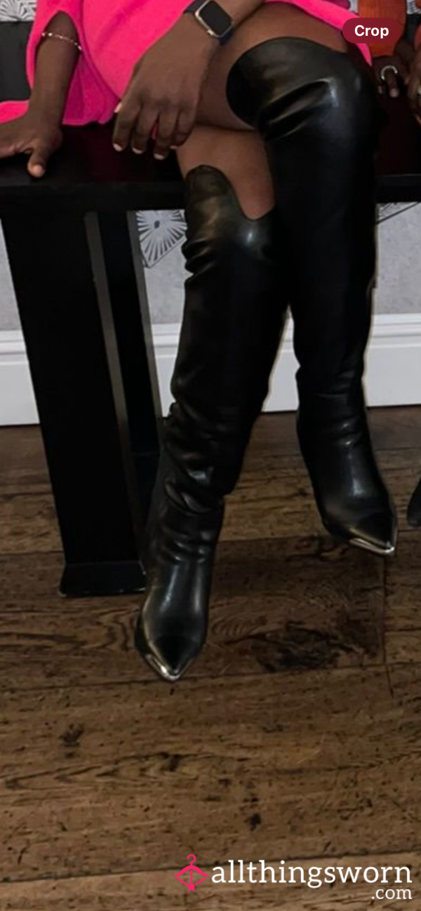 Thigh High Well Worn Ebony Goddess Boots