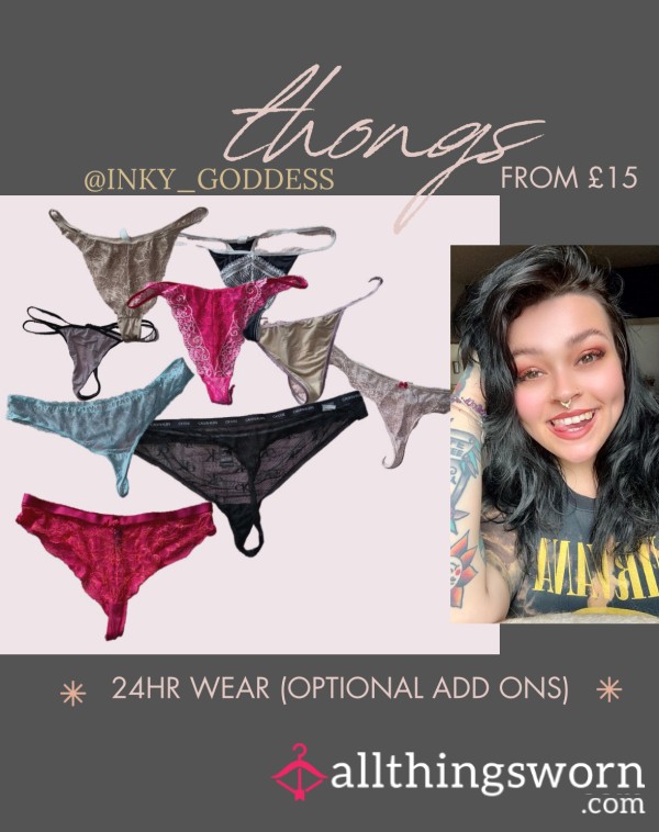 THONGS 😈🖤 Worn For You, 24hr Min Wear Inc Uk P&p 🖤