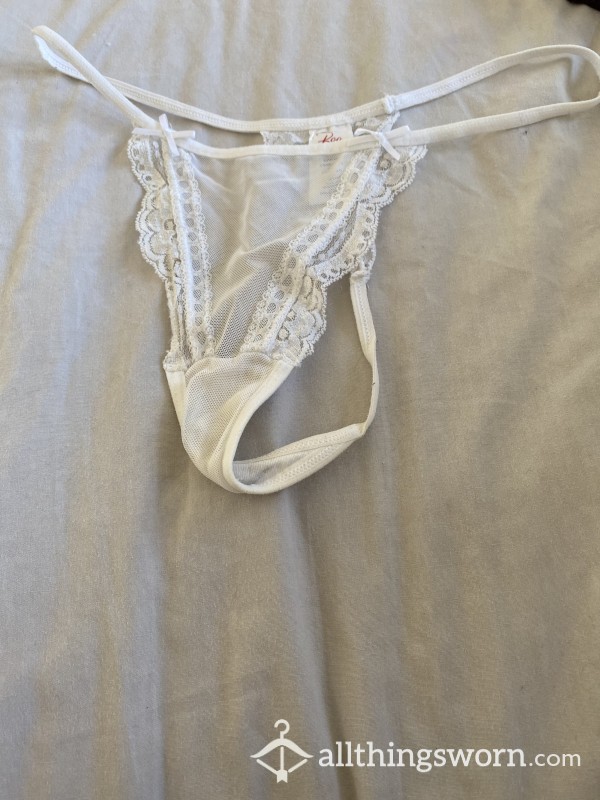 Tiny White G-string!