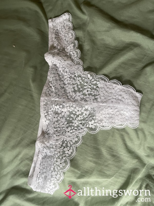 Tiny White Lace Panties