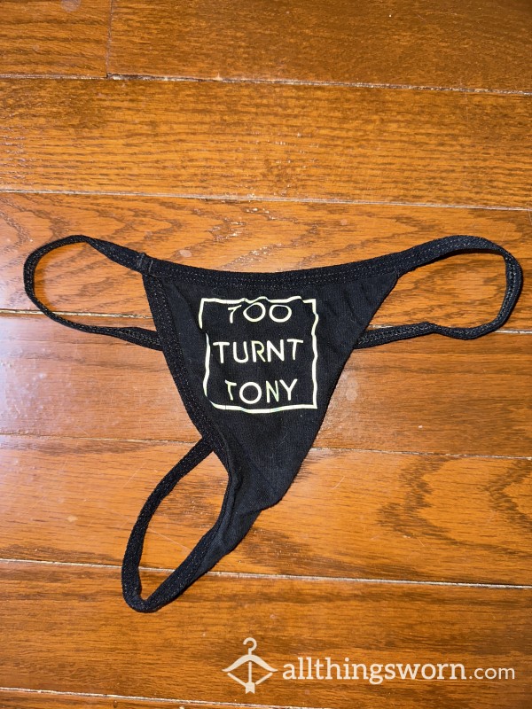 Too Turnt Tony Black String Thong 🖤