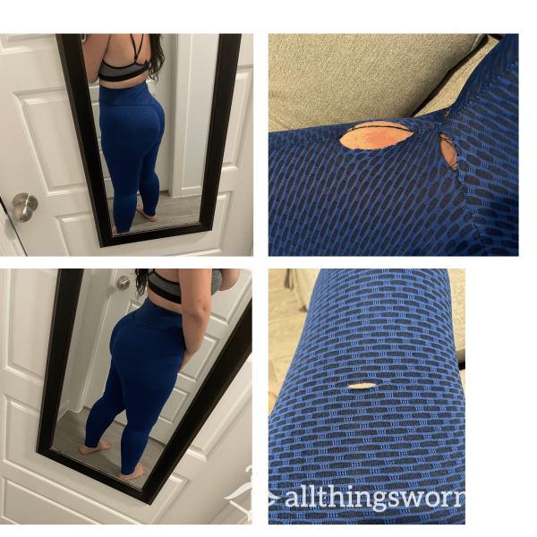 Torn Blue Leggings