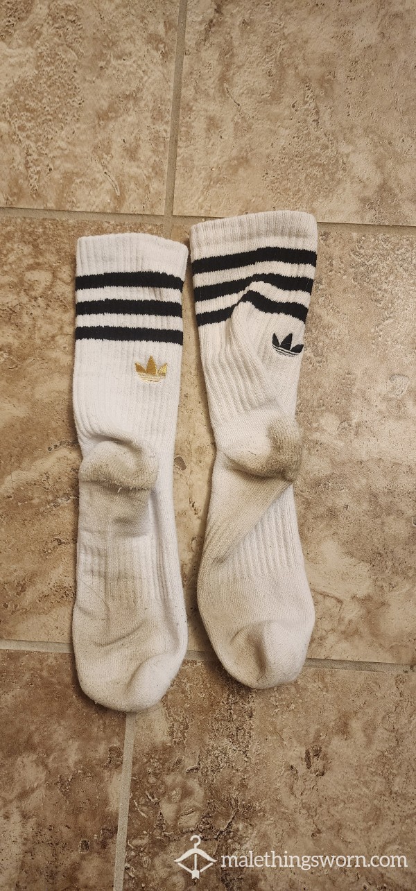 Trashed Adidas Crew Socks