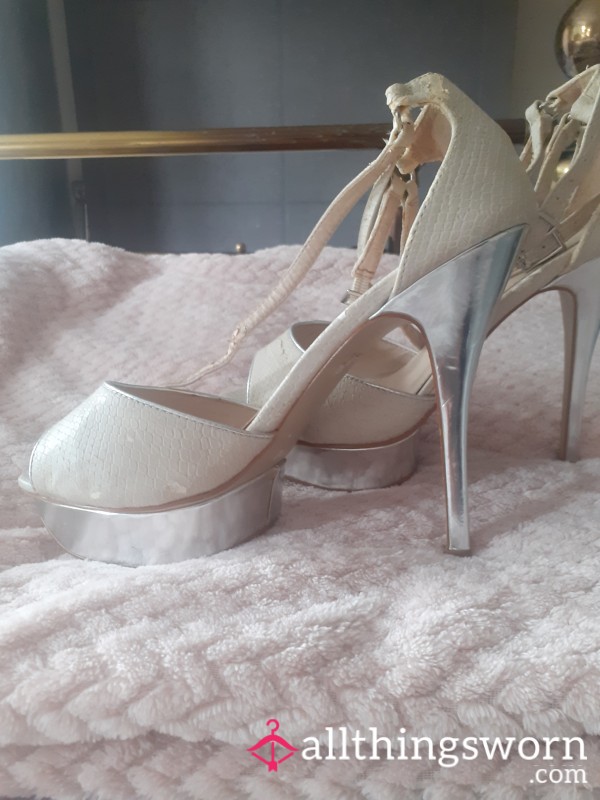 Trashed Sliver Blade Heels All Heels Now 5.00