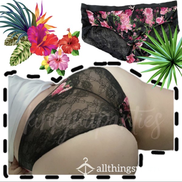 🌺 Tropical Flor*l Lace Back Cheekies - Includes 2-day Wear & U.S. Shipping