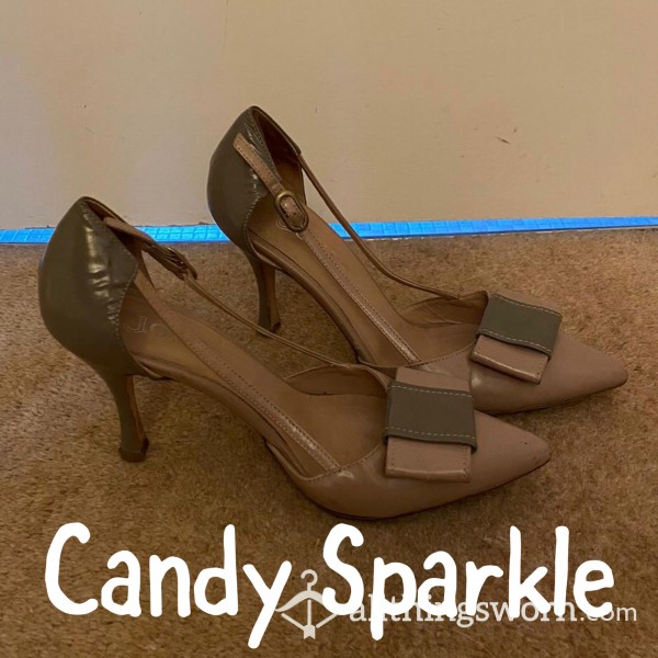 Two-tone Pointed Work Heels - Size 5 - Masturbation/s** Photos Available