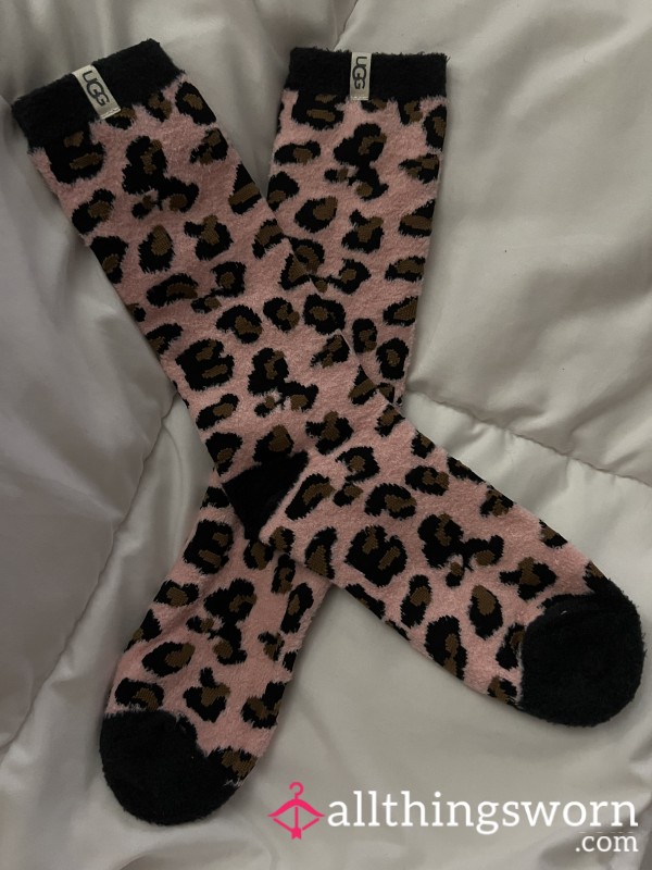 UGG Fuzzy Crew Sock Leopard Print