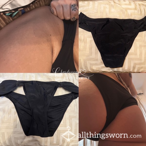 🍷UK 12|💦Worn Black Swimsuit Bottoms👙