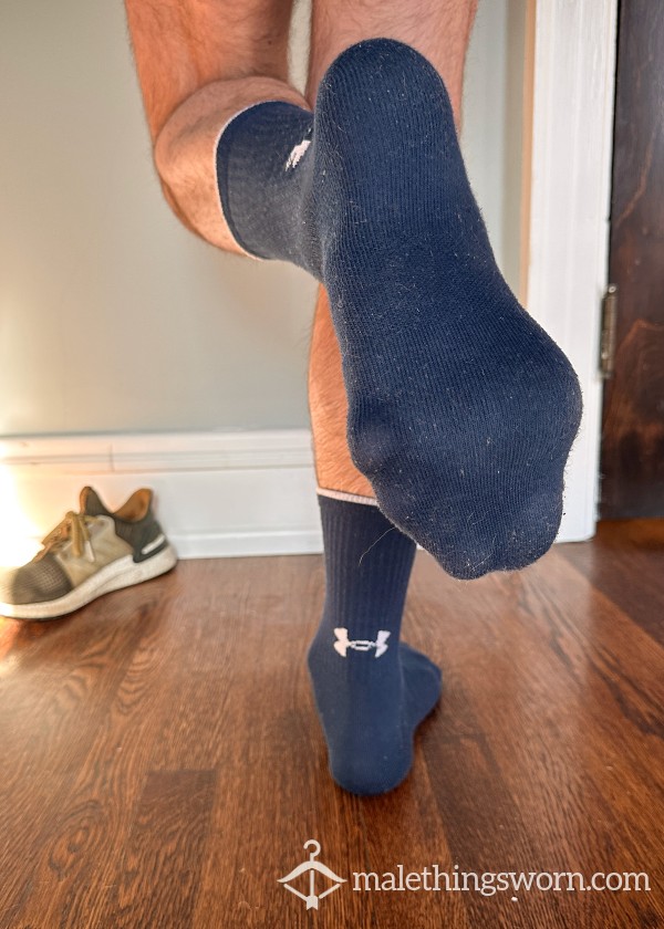 Under Armour Crew Socks - Drk Blue Single Stripe