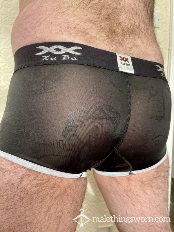 Used, Black XUBR Nylon Mesh Boxers