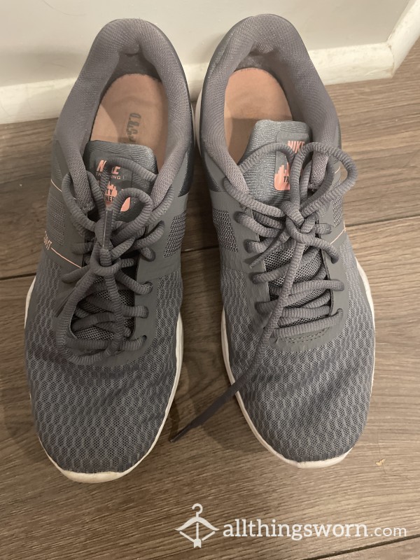 Used Nike Sneakers, Cor*l And Grey.