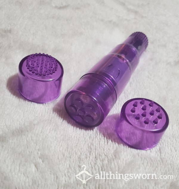 Used Purple Mini Vibrator With A**orted Tips