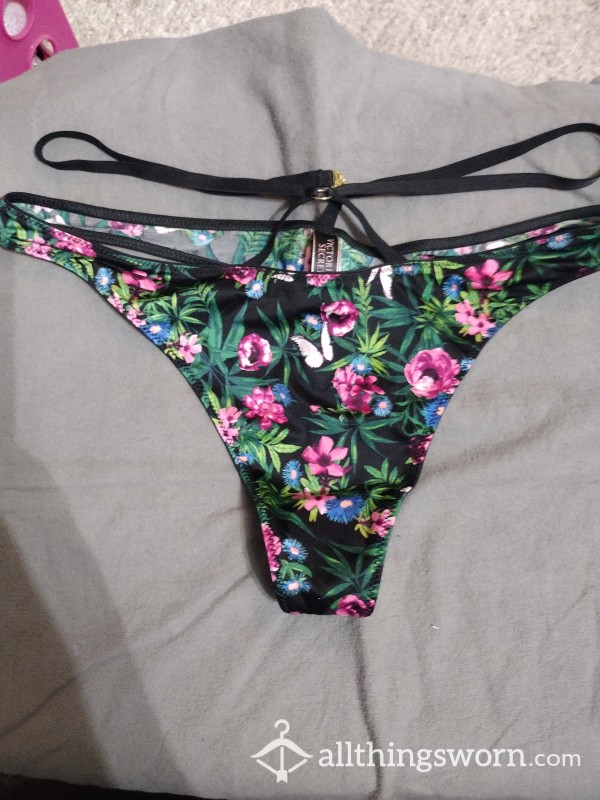 Used Victoria Secret Thong Tropical Panties.