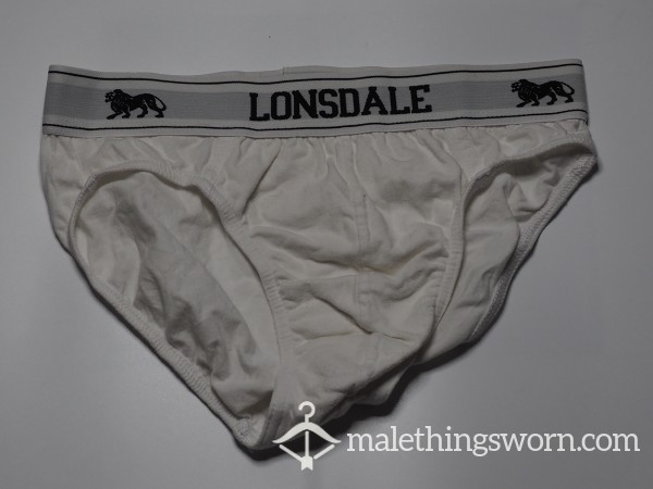 Used Well-worn White Lonsdale UK Briefs