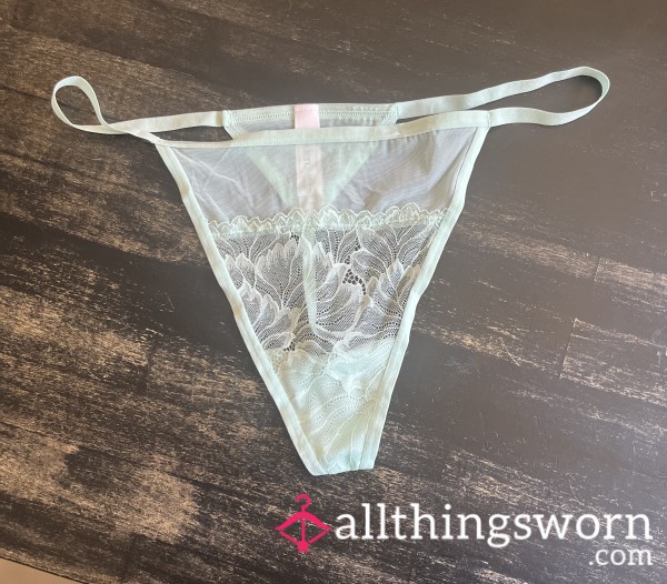 Used/Worn Aqua G-String Thong - Price Includes US Shipping