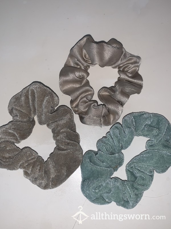 Velvet And Satin Hair Scrunchies