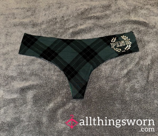 Very Old Green Plaid NoShow Thong