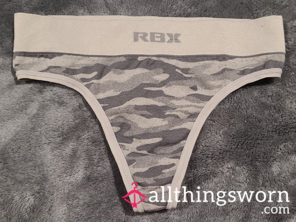 Very Tight, Very Sweaty Thong - RBX Size Small, Sniff A Redhead 😉 Gray Camo Pattern