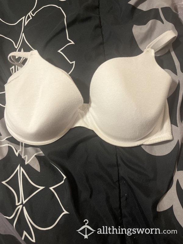 Very Well Worn White Bra Size 36D