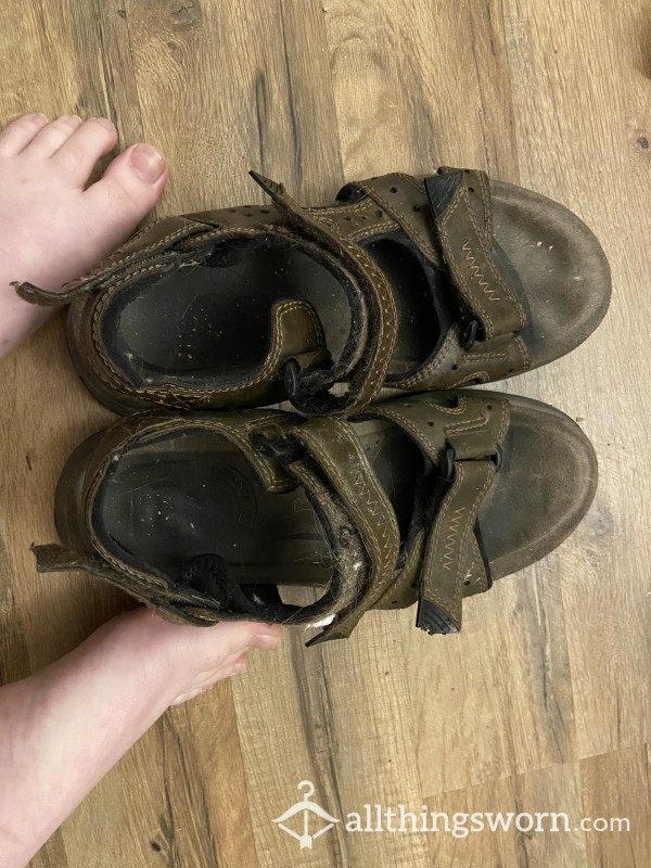 Footprint! VERY Worn 3 Year Old Strappy Sandals, Worn Almost Every Day!