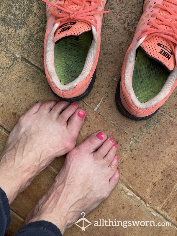 Very Worn And Smelly Bright Orange Nikes