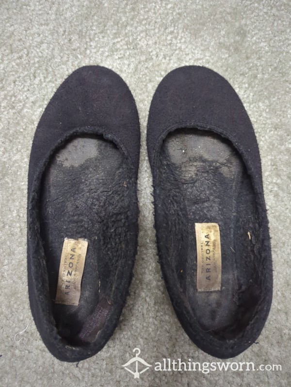 Very Worn Black Ballet Flats